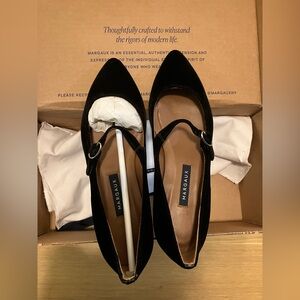 RARE GORGEOUS Margaux Black Velvet Mary Jane Flat NIB Perfect Size 37 7 N Narrow